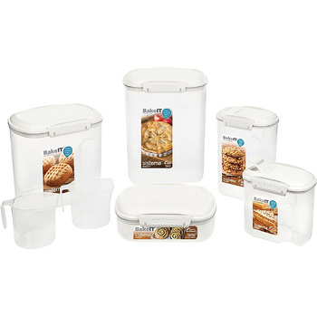 Набор для хранения сыпучих продуктов с мерными стаканами, 7 предметов Sistema