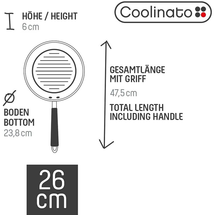 Сковорода-гриль 26 см Coolinato