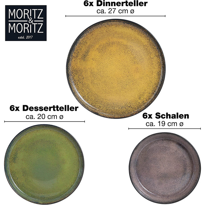 Набор керамической посуды 18 предметов Moritz & Moritz