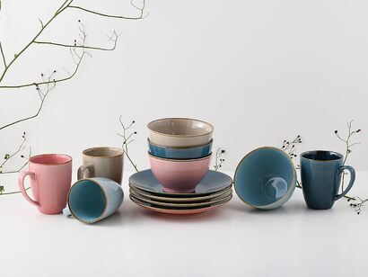 Столовый сервиз из керамогранита на 4 человека 12 предметов Cosy Morning Series 22245 CreaTable