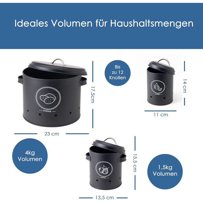 Набор контейнеров для хранения с овощечисткой 4 предмета, черный Hanseküche