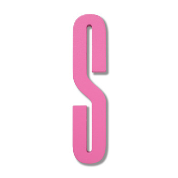 Буквы S 12x0,9 см розовые Wooden Letters Indoor Design Letters