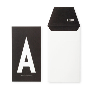 Открытка A 0,1x17x20 см черно-белая AJ Postkarte Design Letters
