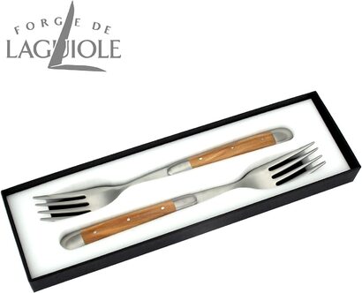 Набор из 2 вилок для стейка Forge De Laguiole, ручки из оливкового дерева