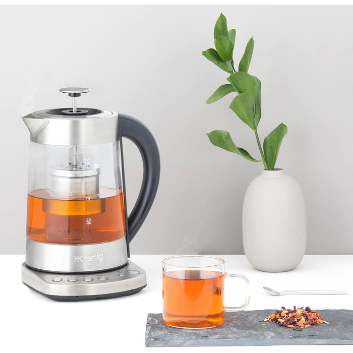 Электрический заварочный чайник H.Koenig Tea Maker TI700 "Instant T" из нержавеющей стали, 2400 Вт, 1.7 л