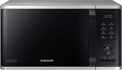 Микроволновая печь Samsung MS23K3515AS/EC / 800 Вт / 23 л / ширина варочной панели 48,9 см / Внутренняя часть с керамической малью, устойчивая к царапинам / Программ размораживания QuickDefrost / серебро