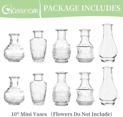 Набор ваз для цветов 10 предметов Glasseam