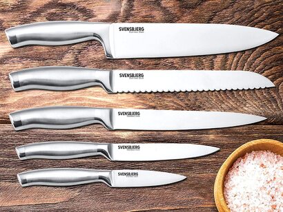 Набор SVENSBJERG 5 ножей из нержавеющей стали + ножницы, с подставкой 