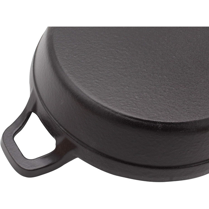 Сковорода чугунная сервировочная 18 см, черная KRÜGER