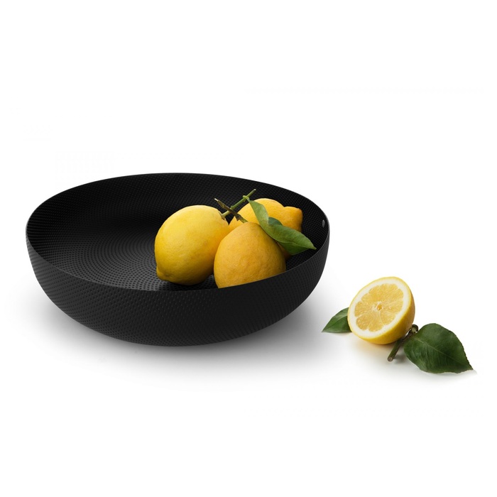 Чаша для фруктов 29 см черная Round basket Alessi