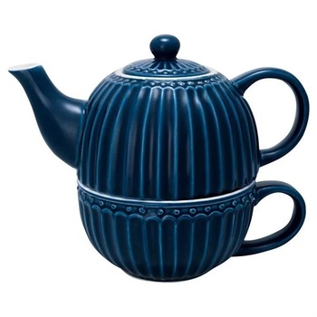 Заварочный чайник с чашкой 15 см, темно-синий Alice GreenGate