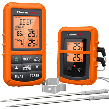 Беспроводной радио-термометр для мяса ThermoPro TP20 с 2-мя датчиками температуры, дальность 150 м 