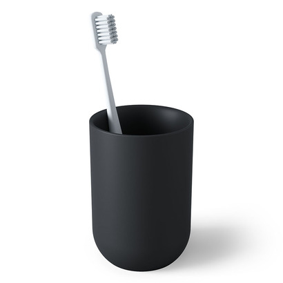 Органайзер-стакан для зубных щеток 7х7х10 см черный Junip Umbra