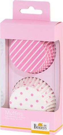 Набор форм для выпечки маффинов, 48 шт, 7 см, розовый/белый, Colour Splash RBV Birkmann