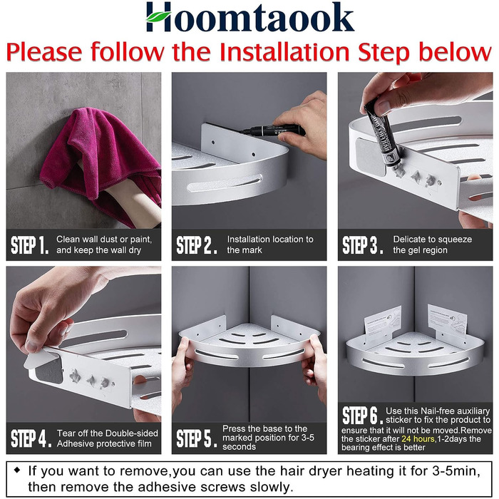 Набо угловых полок для ванной комнаты 2 предмета Hoomtaook