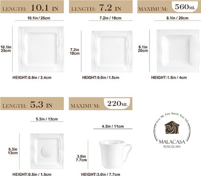 Набор кремово-белой фарфоровой посуды из 60 предметов Series Mario MALACASA