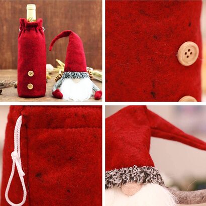 Украшение новогоднее для бутылки «Дед Мороз», красное 42 х 12 см Petalum