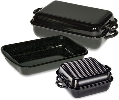 Набор кухонной посуды 3 предмета, эмалированный, черный Riess 515-22