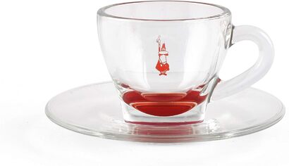 Набор чашек для кофе 8 предметов Vetro Rosso Bialetti