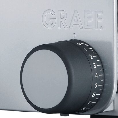 Ломтерезка Graef Vivo V 22 Twin / 170 Вт / регулировка нарезки до 20 мм / дополнительное гладкое лезвие