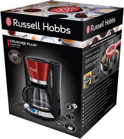 Цифровая кофеварка 1,25 л, до 10 чашек и тостер с длинным слотом и 6 уровнями мощности Russell Hobbs Colours+  