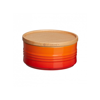 Емкость для хранения с деревянной крышкой 6 см, оранжевая Le Creuset