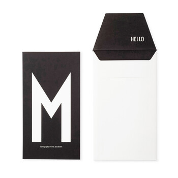 Открытка M 0,1x17x20 см черно-белая AJ Postkarte Design Letters