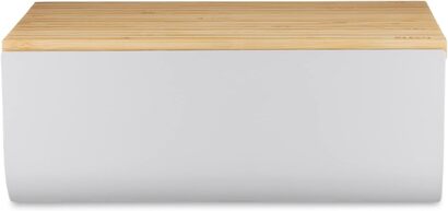 Хлебница Alessi Mattina BG03 WG из нержавеющей стали с бамбуковой разделочной доской, 34 x 21 x 14 см