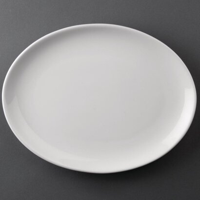 Набор овальных тарелок 12 предметов 254x197 мм, белые  Olympia Athena Hotelware