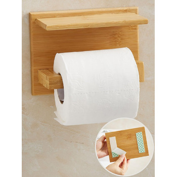 Деревянный держатель для туалетной бумаги с полочкой 16,5 см DEKAZIA