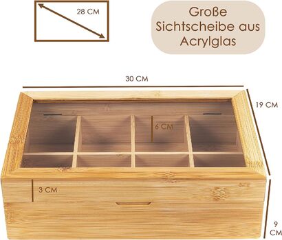 Деревянная коробка для чая 30 х 19 х 9 см Hanseküche