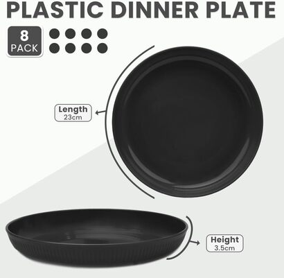 Набор пластиковых тарелок 23 см, 8 предметов Bugucat