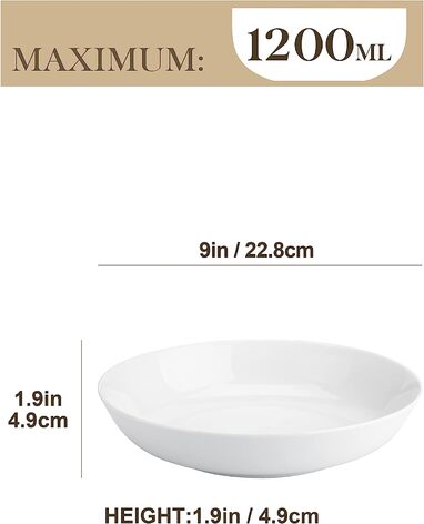 Тарелка для спагетти 1400 мл, 6 предметов MALACASA