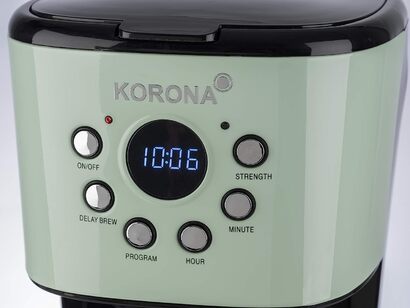 Кофеварка в стиле ретро 1.5 л 800 Вт, мятно-зеленая 10665 Korona 