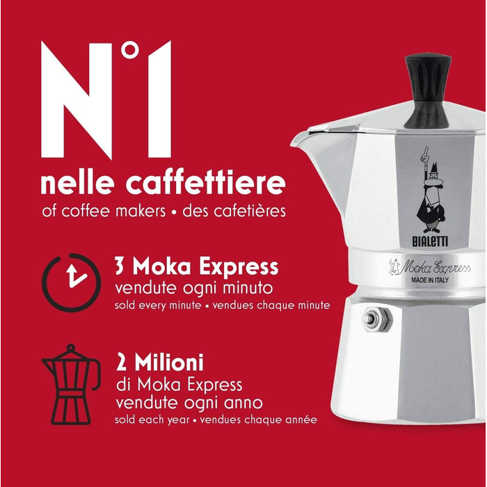 Кофеварка для эспрессо на 2 чашки Moka Express Bialetti