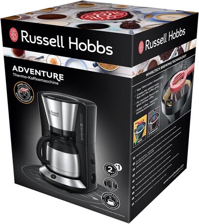  Кофеварка до 8 чашек, 1,0 л, 1100 Вт и тостер 850 Вт, 2 слота Russell Hobbs Adventure