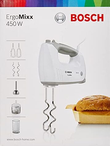 Ручной миксер Bosch MFQ36480 / 450 Вт / 5 скоростей / нержавеющая сталь