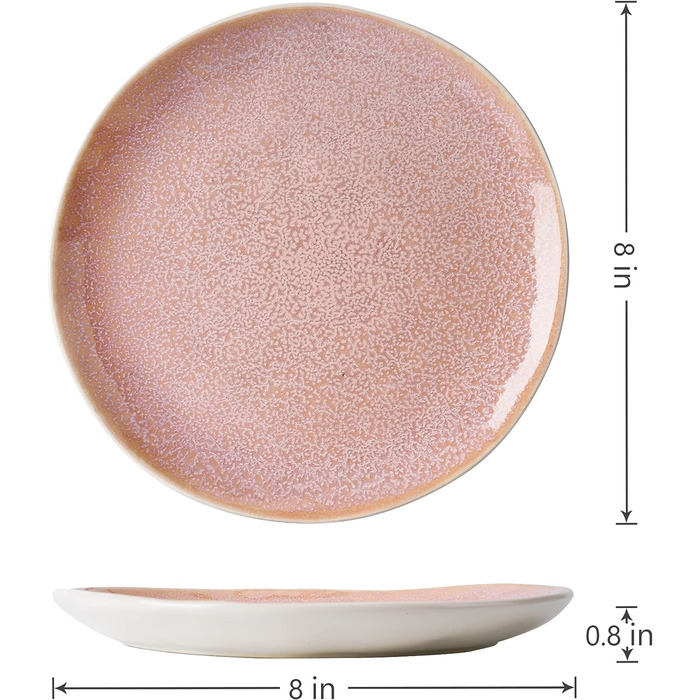 Набор тарелок 20 см, 6 предметов, розовые Lumera Collection MIAMIO
