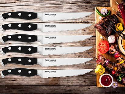 Набор ножей для стейка Svensbjerg, волнистая заточка, нож для стейка из нержавеющей стали, нож для пицц, нож для гриля, 6 предметов SB-SK201