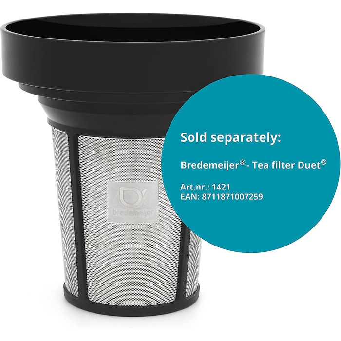 Заварочный стеклянный чайник Bredemeijer Bella Ronde из нержавеющей стали, 1.2 л