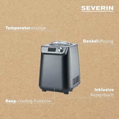 Компактная машина для приготовления мороженого с компрессором Severin EZ 7407, 135 Вт SEVERIN