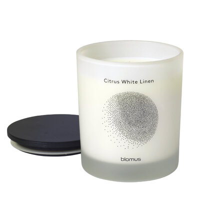 Свеча ароматическая 9 х 8 см Citrus White Linen Flavo Blomus