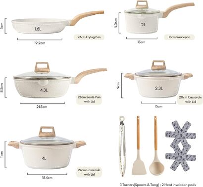Набор кухонной посуды 14 предметов, белый C06055 CAROTE
