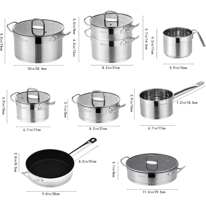 Набор кухонной посуды 14 предметов Mayne Series Velaze