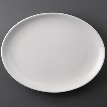 Набор овальных тарелок 12 предметов 254x197 мм, белые  Olympia Athena Hotelware 