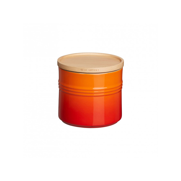 Емкость для хранения с деревянной крышкой 12 см, оранжевая Le Creuset