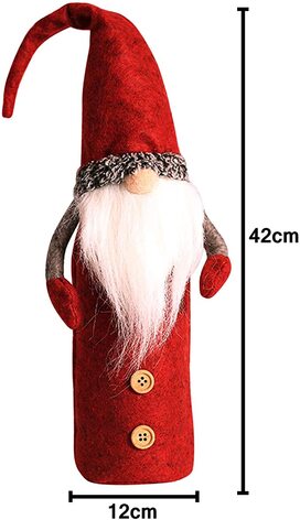 Украшение новогоднее для бутылки «Дед Мороз», красное 42 х 12 см Petalum