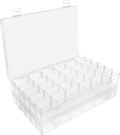 Пластиковая коробка  27,3 x 17,6 x 4,3 см с 36 отделениями BELLE VOUS