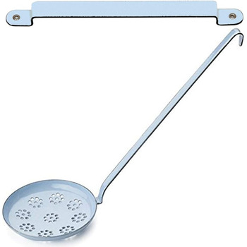 Классический противень для впечки Riess с ковшом и подставкой для ложек Набор подвеснх полос малированная посуда для подвешивания (синий)