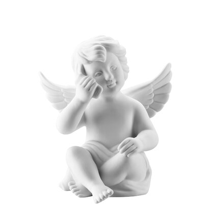 Фигурка "Ангел с телефоном" 10 см белая матовая Angel Rosenthal